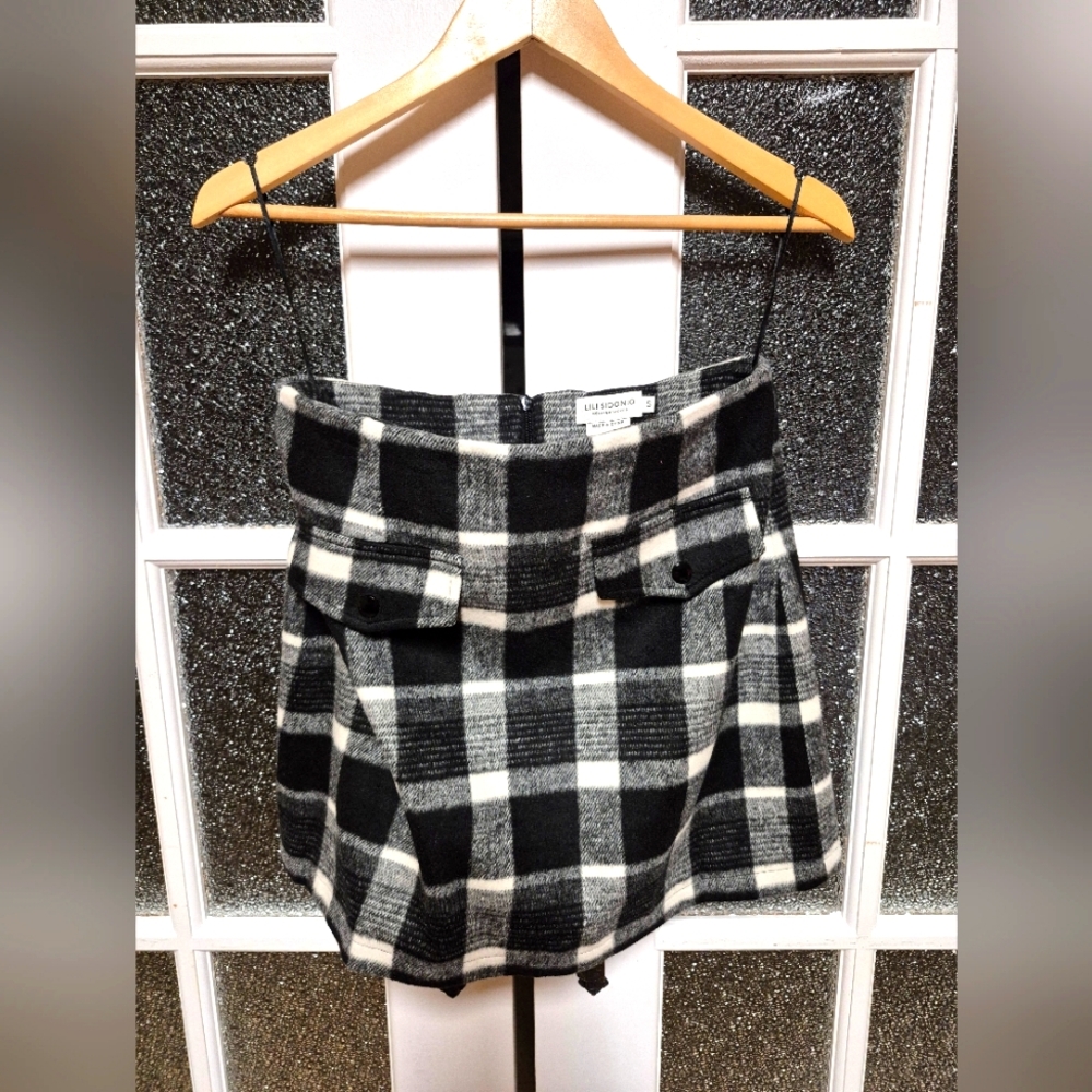 Molly Bracken Checked black white winter Mini Skirt Lili Sidonio small